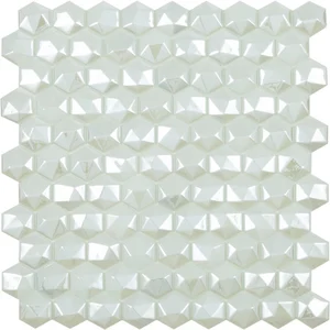 Мозаика Vidrepur Hex Diamond № 350d Белый 30,7x31,7 глянцевая