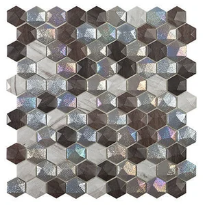 Мозаика Vidrepur Elite Hex Forest Mix 30,7x31,7 глянцевая