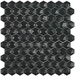 Мозаика Vidrepur 908D Nordic Black Mt Hexagon (3.5x3.5) 30,7x31,7 матовая