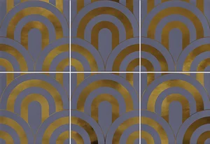 Плитка Vives Hanami Takada Indigo Oro VIV-HAN-071 23x33,5 глянцевая