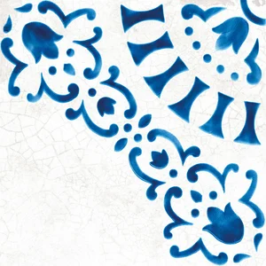 Декоративный элемент Wow Blanc Et Bleu Antique Decor 1 18,5x18,5 матовый