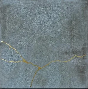 Декоративный элемент Wow Enso Kintsugi Blue 120850 12,5x12,5 глянцевый