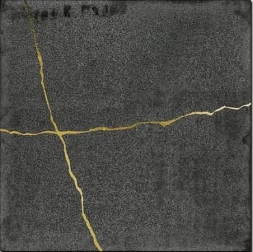 Декоративный элемент Wow Enso Kintsugi Graphite 122330 12,5x12,5 глянцевый