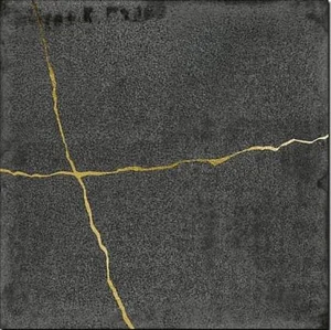 Декоративный элемент Wow Enso Kintsugi Graphite 122330 12,5x12,5 глянцевый