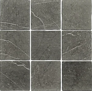 Керамогранит Wow Gea Carved Charcoal 12x12 матовый