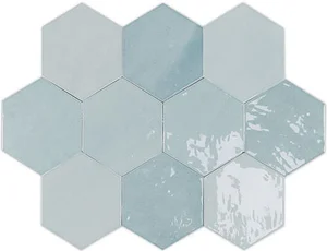 Плитка Wow Zellige Hexa Aqua 10,8x12,4 глянцевая