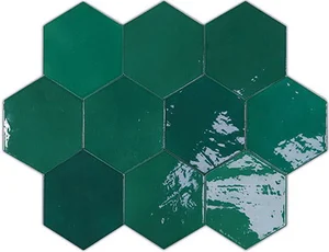 Плитка Wow Zellige Hexa Emerald 10,8x12,4 глянцевая