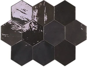Плитка Wow Zellige Hexa Graphite 10,8x12,4 глянцевая