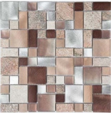 Мозаика Zodiac Glass Stone Aluminum Copper AG004 30x30 глянцевая