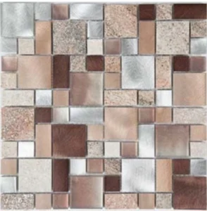 Мозаика Zodiac Glass Stone Aluminum Copper AG004 30x30 глянцевая