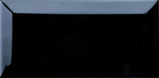 Плитка Adex ADNE2042 Biselado PB Negro 7,5x15 глянцевая