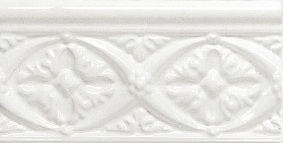 Бордюр Adex ADNE4002 Relieve Bizantino Blanco Z 7,5x15 глянцевый