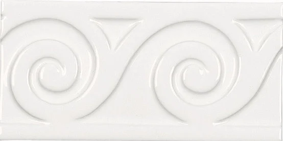 Бордюр Adex ADNE4118 Relieve Mar Blanco Z 7,5x15 глянцевый