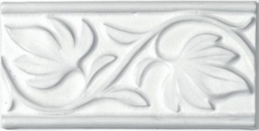 Бордюр Adex ADNT5032 Relieve Hojas Snow 7,5x15 матовый