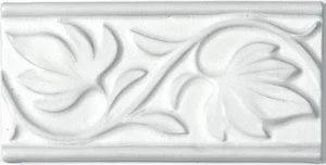 Бордюр Adex ADNT5032 Relieve Hojas Snow 7,5x15 матовый