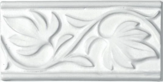 Бордюр Adex ADNT5032 Relieve Hojas Snow 7,5x15 матовый