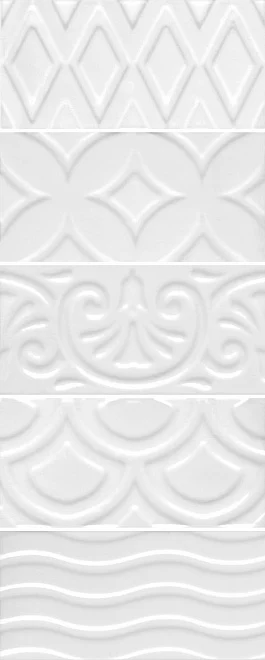Декоративный элемент Kerama Marazzi Авеллино белый структура mix 16017 7,4x15 глянцевый