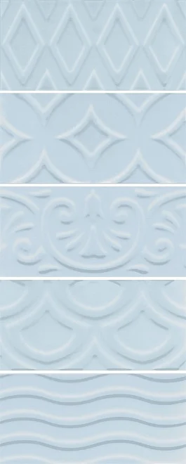 Декоративный элемент Kerama Marazzi Авеллино голубой структура mix 16015 7,4x15 глянцевый