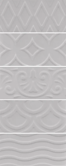 Декоративный элемент Kerama Marazzi Авеллино серый структура mix 16018 7,4x15 глянцевый