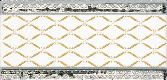 Бордюр Almera Cenefa Delis Blanco Silver 10x20 глянцевый