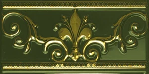 Бордюр Almera Cenefa Verde Botella Gold 10x20 глянцевый