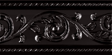 Бордюр Carmen Cenefa Yara Negro 7,5x15 глянцевый