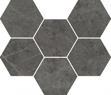 Мозаика Italon Charme Evo Antracite Mosaico Hexagon 25x29 матовая