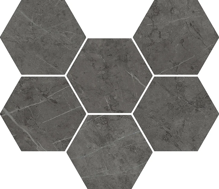 Мозаика Italon Charme Evo Antracite Mosaico Hexagon 25x29 матовая