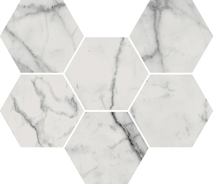 Мозаика Italon Charme Evo Statuario Mosaico Hexagon 25x29 матовая