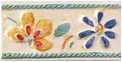 Бордюр Polis Dec. List. Fiore Giallo/Verde B 5x10 глянцевый
