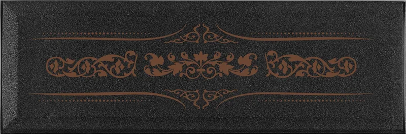 Декоративный элемент Absolut Keramika Decor Versalles Black Copper 10x30 глянцевый