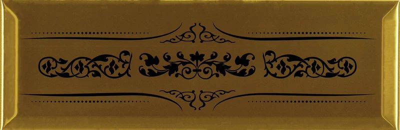 Декоративный элемент Absolut Keramika Decor Versalles Gold Negro 10x30 глянцевый
