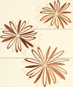 Декоративный элемент Vallelunga Look Fiore Oro/Beige Comp 3 Pz. 50x60 матовый