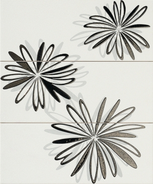 Декоративный элемент Vallelunga Look Fiore Plat/Bianco Comp 3 Pz. 50x60 матовый