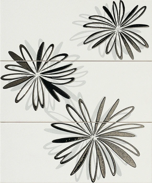 Декоративный элемент Vallelunga Look Fiore Plat/Bianco Comp 3 Pz. 50x60 матовый