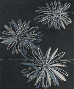 Декоративный элемент Vallelunga Look Fiore Plat/Nero Comp 3 Pz. 50x60 матовый