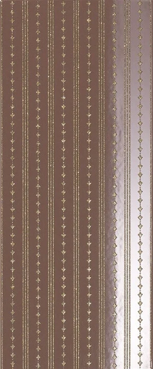 Декоративный элемент Novabell Magnifica Decoro Righe Glitter Coffee Brown 25x60 глянцевый