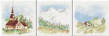 Вставка Polis Neopolis Bianco Lucido Montagne ABC 10x10 глянцевая