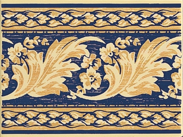 Бордюр Petracers Nicole Coral Blu su Crema 15x20 матовый