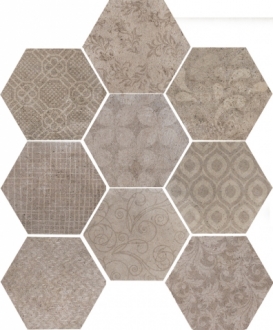 Riabita il Cotto Fabric Esagona Natural