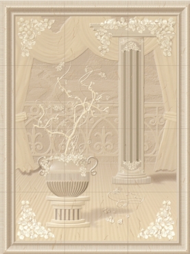 Панно Aparici Tirreno Crema Cuadro 60x80 структурированное