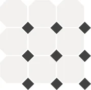Керамогранит Topcer White Octagon 16 Black Dots 14 30x30 матовый