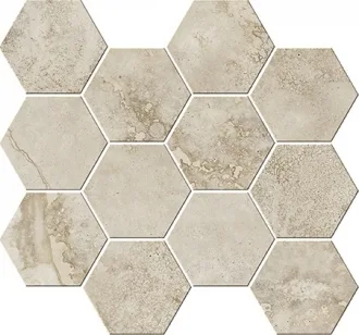Italian Icon Cross Cut Beige Mosaico Esagoni T12 Nat