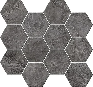 Мозаика Cisa Italian Icon Cross Cut Black Mosaico Esagoni T12 Nat 32,8x35 матовая