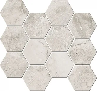 Italian Icon Cross Cut Greige Mosaico Esagoni T12 Nat