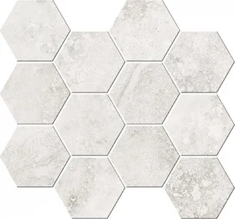 Italian Icon Cross Cut White Mosaico Esagoni T12 Nat