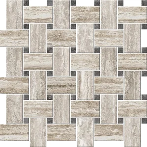 Мозаика Cisa Italian Icon Vein Cut Chesterfield Mix Caldo Mosaico Lapp Lux 42,1x42,1 лаппатированная