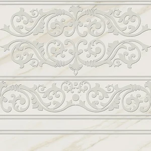 Декоративный элемент Pamesa Marbles Dec. Cenefa Vitreo Blanco Rect. 60x60 полированный
