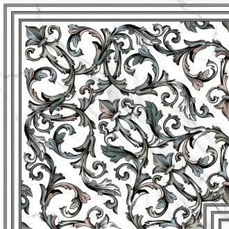 Marbles Dec. Giro Malaquita Blanco Rect.